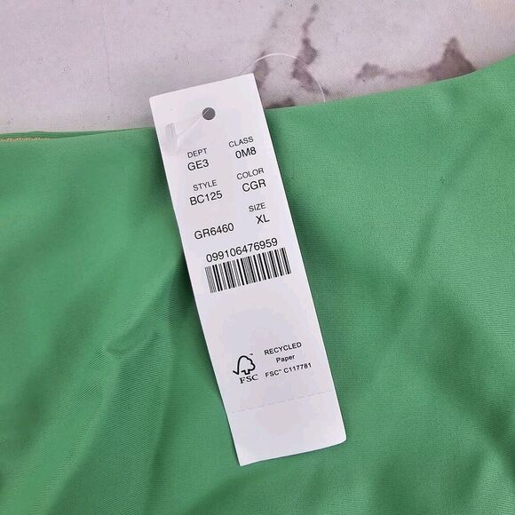 J Crew Swim Bottom XL Green Curved Waist Bikini High Cut Cheeky Mid Kelly BC125 - Picture 10 of 10